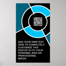 aqua bullseye QR code Print