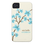 Aqua Cherry Blossoms Tree Case-Mate iPhone 4 Case