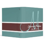 Aqua Chocolate Wedding Monogram Planner Binder