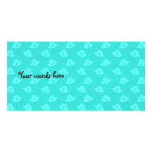 Aqua christmas bells pattern photo card
