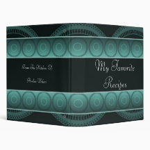 Aqua Circles Recipe Book 3 Ring Binders