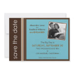 Aqua-Coral Modern Speckled Texture Save the Date Announcements