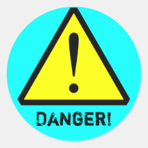 Aqua Customizable Warning Symbol Sticker