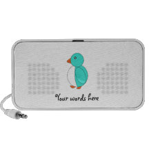 Aqua cute penguin iPhone speakers