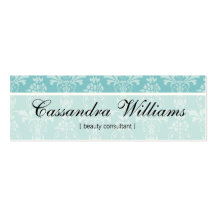 Aqua Damask Beauty Micro Mini Business Cards