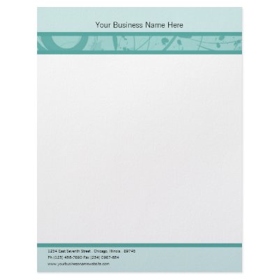 Aqua Distressed Details Business Letterhead by SublimeStationery