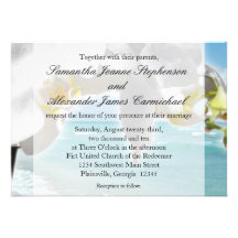 Aqua/faire-part de mariage blanc de plage d'orchid