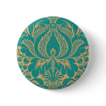 Aqua Fantasy Floral Button