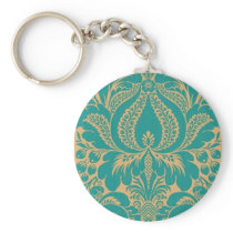 Aqua Fantasy Floral Key Chain