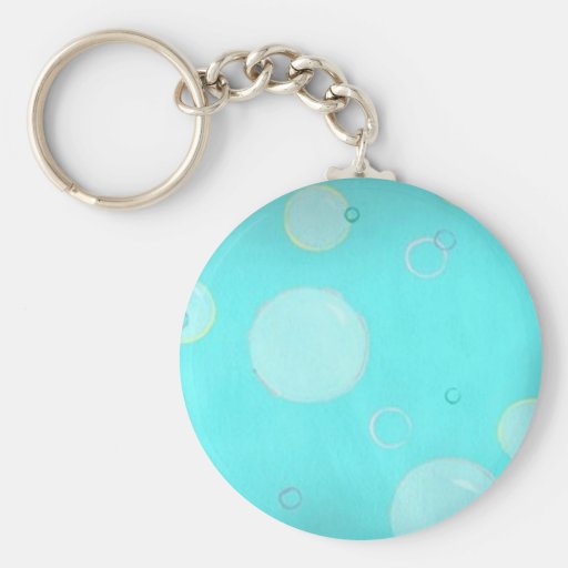 Aqua Floating circles and bubbles keychains