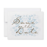 Aqua Floral Flourish Save The Date Wedding Invite