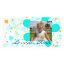 AQUA FLOWER RETRO PHOTO CARD