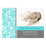 Aqua Gray Template New Baby Birth Announcement
