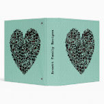 Aqua Heart Family Recipe Cook Book Binder Gift