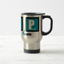 Aqua Hearts on the Go! Coffee Mugs