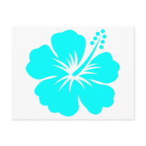 Aqua hibiscus flower design postcard