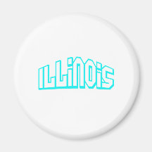 Aqua Illinois Fridge Magnets