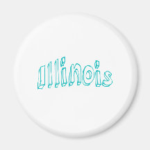Aqua Illinois Refrigerator Magnet
