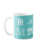Aqua Initial "M' Mugs