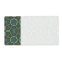 Aqua & Jade Kaleidoscope Pattern Custom Shipping Label