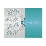 Aqua-marine and Silver R.S.V.P. Postcard