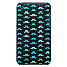 Aqua Moustaches Black Case-Mate iPod Touch Case