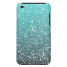 Aqua Ombre Glitter iPod Touch Cases