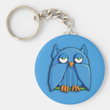 Aqua Owl aqua Keychain
