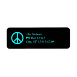 Aqua Peace Symbol, The Nelson'sPO Box 12345City... Custom Return Address Labels