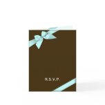 Aqua Ribbon RSVP Note Cards