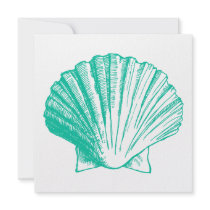 Aqua Sea Shell Luau Reception Invitation