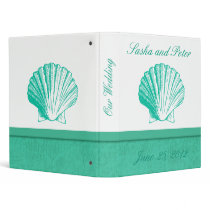 Aqua Shell Wedding Planner 3 Ring Binder