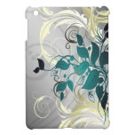 aqua silver leaves girly Ipad case ipad mini cases