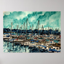 aqua sky sailing sail boats canvas art print