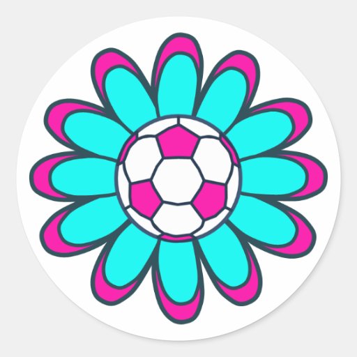 Aqua Soccer Girl Stickers