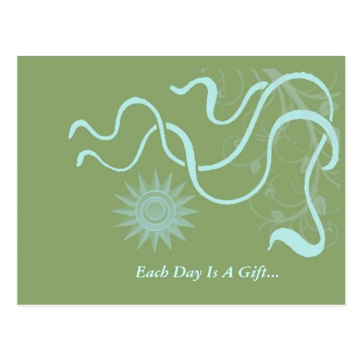 Aqua Sunrise -  Each Day Is A Gift Focus Postcard