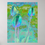 Aqua Tulip Digital Art Print