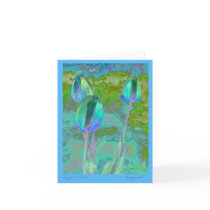 Aqua Tulip Note Card cards