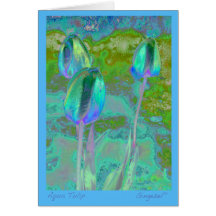 Aqua Tulip Note Card