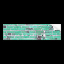 Aqua Vintage Brick Wall Texture bumper stickers
