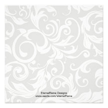 Aqua Wedding Monogram Damask Invitation