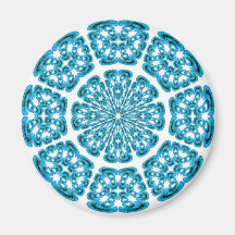 Aqua White Fractal Magnet