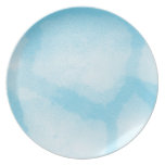 Aqua White Mist Giraffe Print Dinner Plate