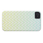 Aqua yellow ombre chevron stripes iphone 4 case