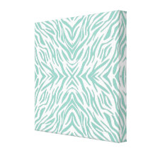 Aqua Zebra Canvas Prints