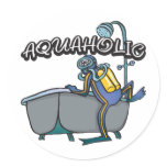 Aquaholic SCUBA Round Stickers