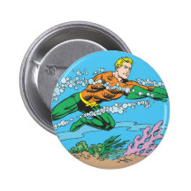 Aquaman Dashes Thru Water Button