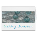 Aquamarine Gems Evening Wedding Invitation Greeting Cards