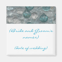 Aquamarine Gems Wedding Magnet