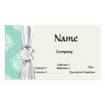 aquamarine green and cream intricate damask business card templates